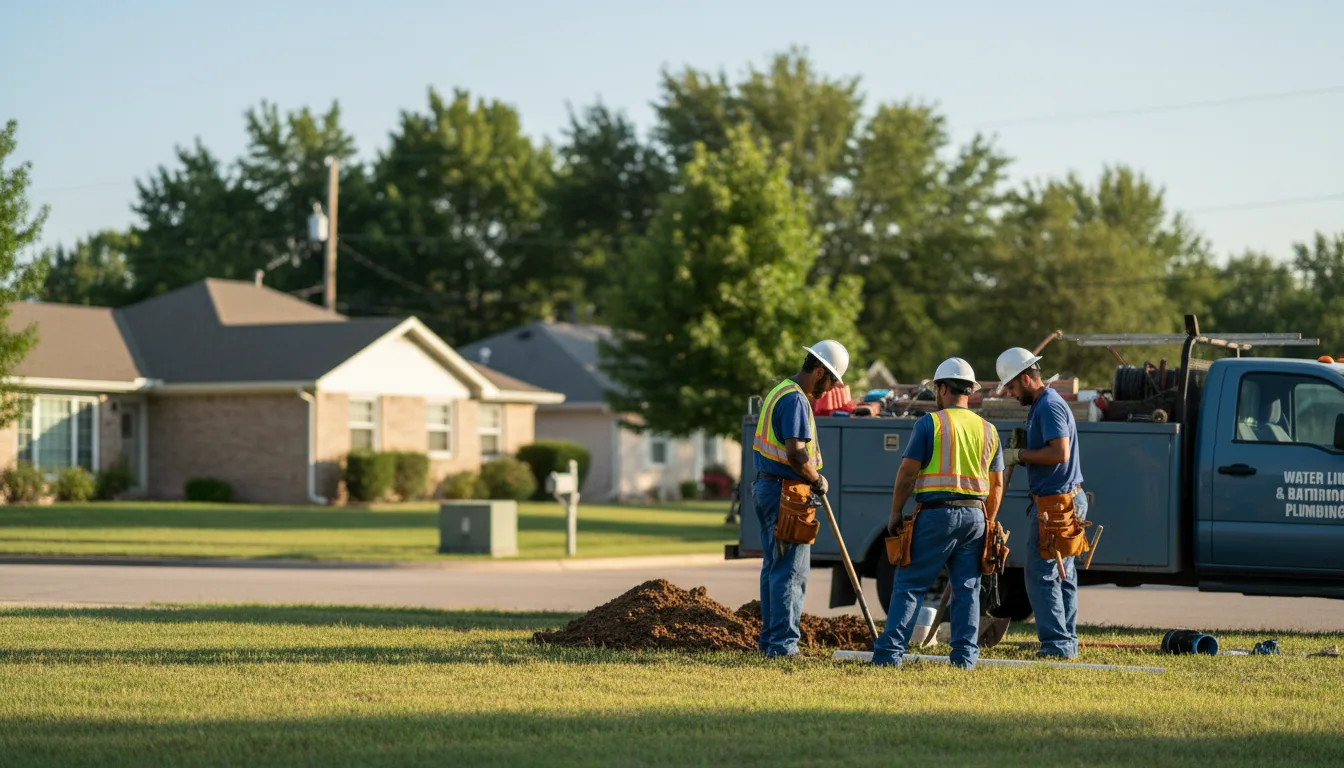 Residential water line and bathroom plumbing service in Farnhamville, IA